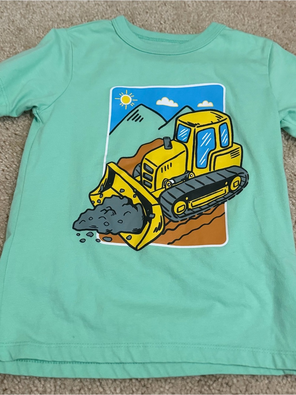 The Children's Place Mint Green Bulldozer Graphic Tee
